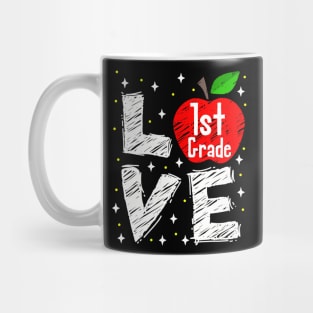 Love 1St Grade Apple Back To School Teacher Mug